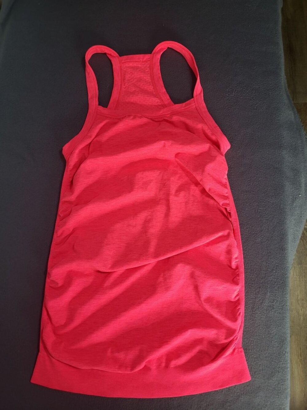 Sweaty Betty Womens LG Hot Pink Workout Top Ruched Stretchy Yoga Athletic